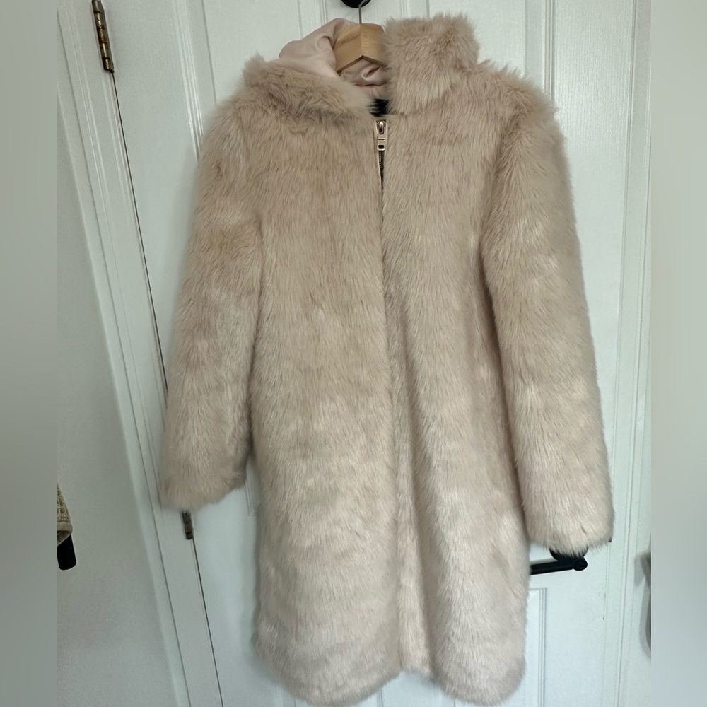 Pink Faux fur hooded Jacket